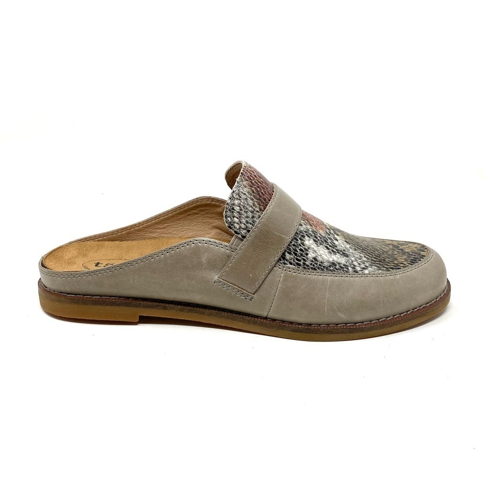 Taos Royal Taupe Snake Embossed Leather Loafers